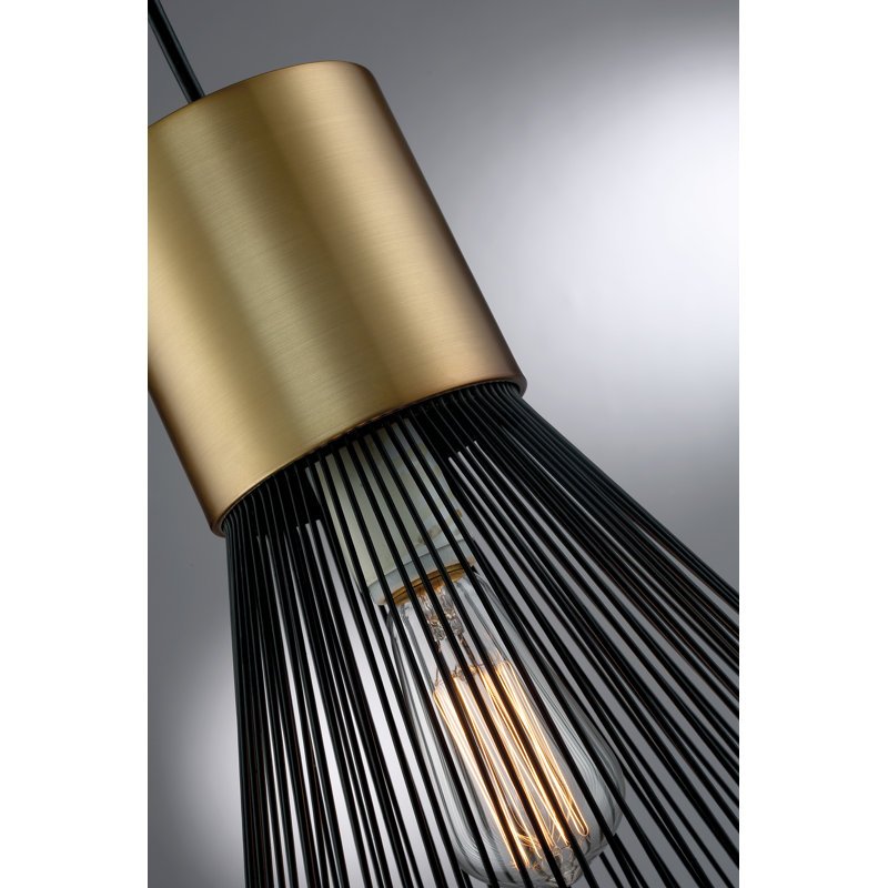 Tookes 1 - Light Antique Brass/Black Single Pendant