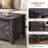 48"W Farmhouse Lift Top Storage Coffee Table with Sliding Barn Door & Adjustable Shelf-135533249