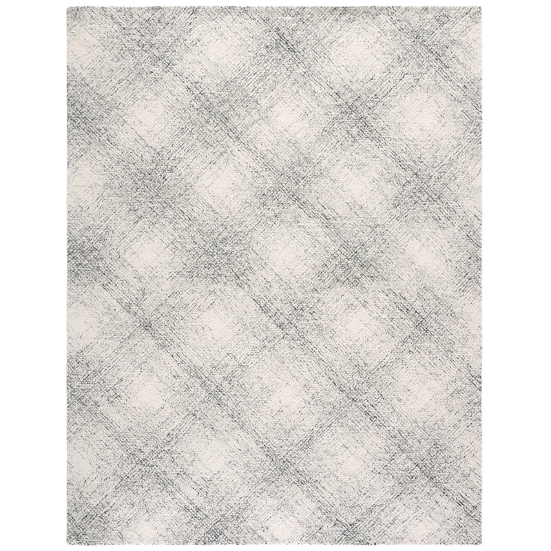 Tapis abstrait en laine touffeté à la main Abstract, Rectangulaire 8 pi x 10 pi