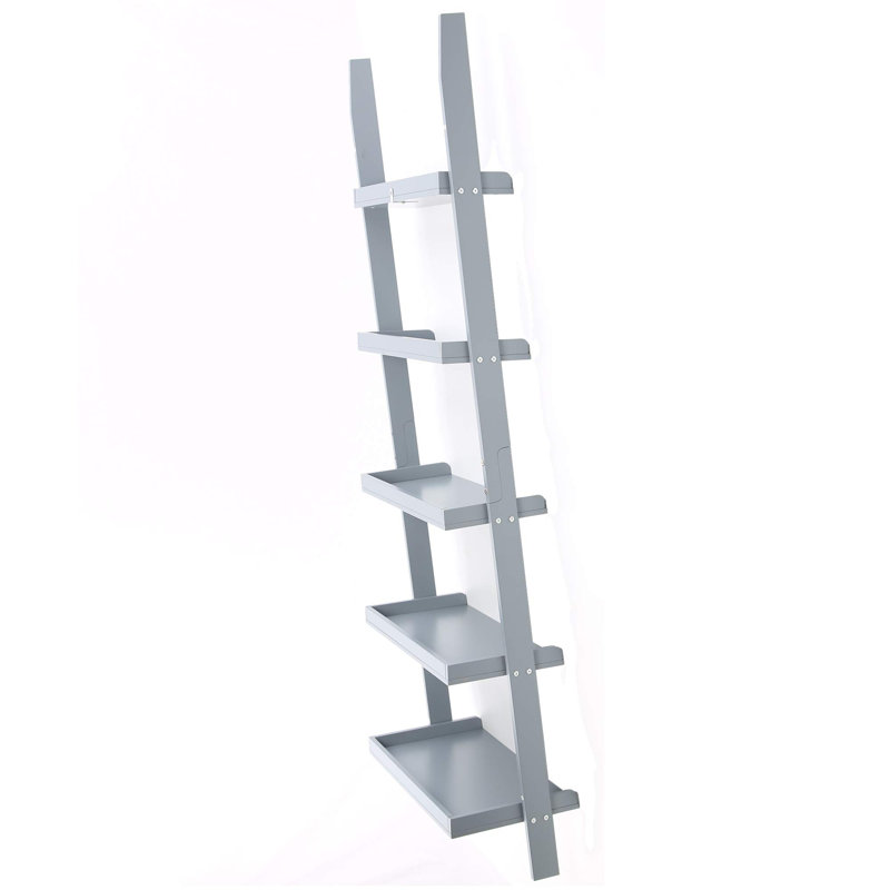 189cm H x 56cm W Ladder Bookcase, Grey