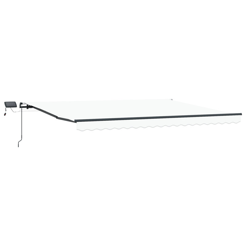 Brayden Studio Retractable Patio Awning, 400 cm W x 350 cm D, White
