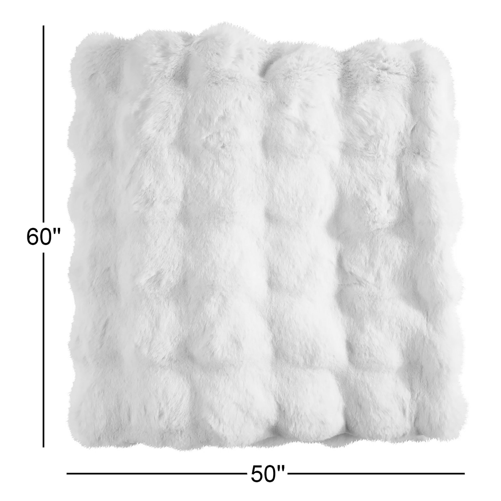 Faux Fur Throw Blanket, White
