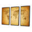 Ancienne carte du monde X - reproduction de cadre flottant 3 pièces sur toile-778808713-778808717