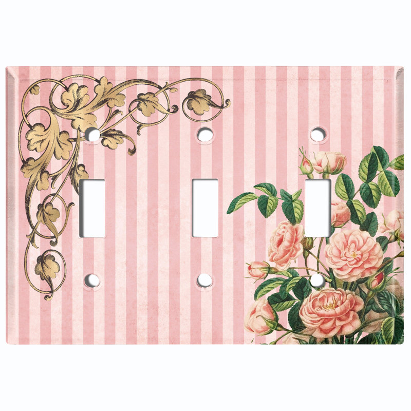 Patterned 3 - Gang Toggle Light Switch Standard Wall Plate