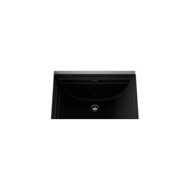 Lavabo de salle de bain rectangulaire encastré avec trop-plein Memoirs, Noir