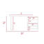 Bureau 120, deux pieds, deux tiroirs, deux tablettes - gris clair