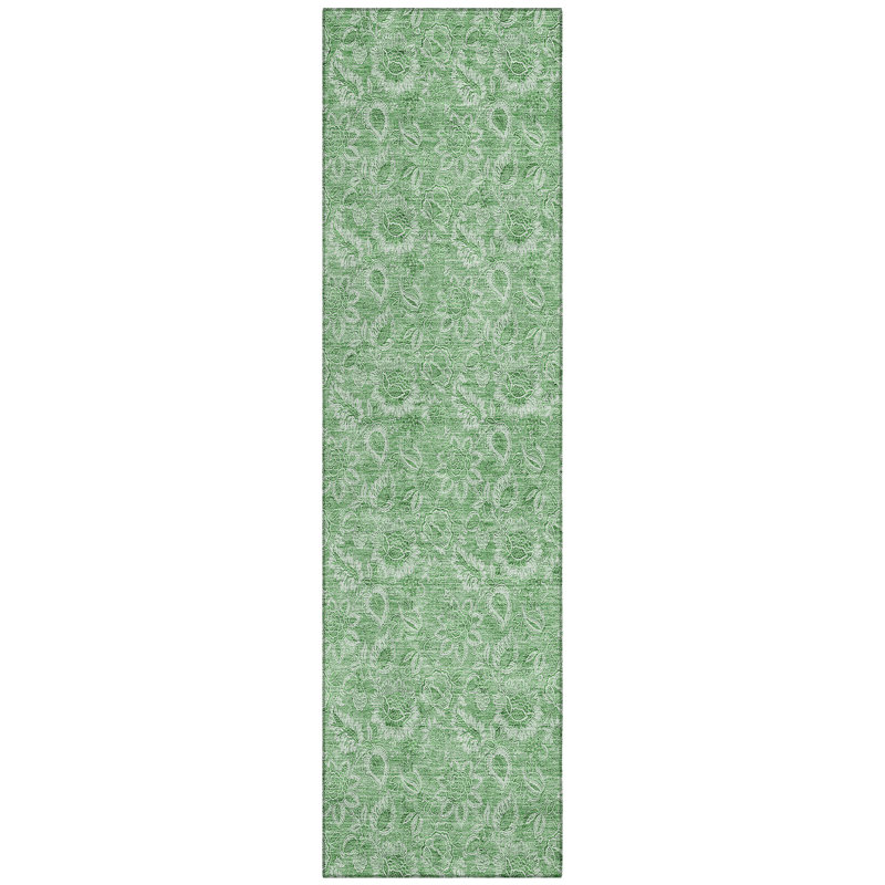 Washable Floral Indoor / Outdoor Rug, Rectangle 2'6" x 3'10"