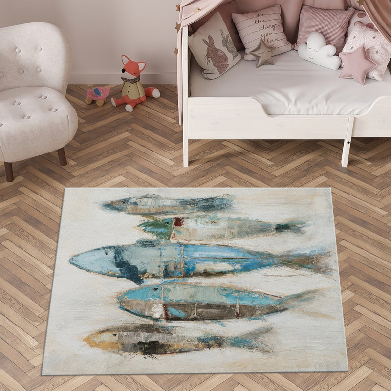 Abstract Themed Non Woven Soft Type Printed Rug with Monochromatic Artistic Details Perfect for Adding a Touch of Modern Elegance to Your Living Space
