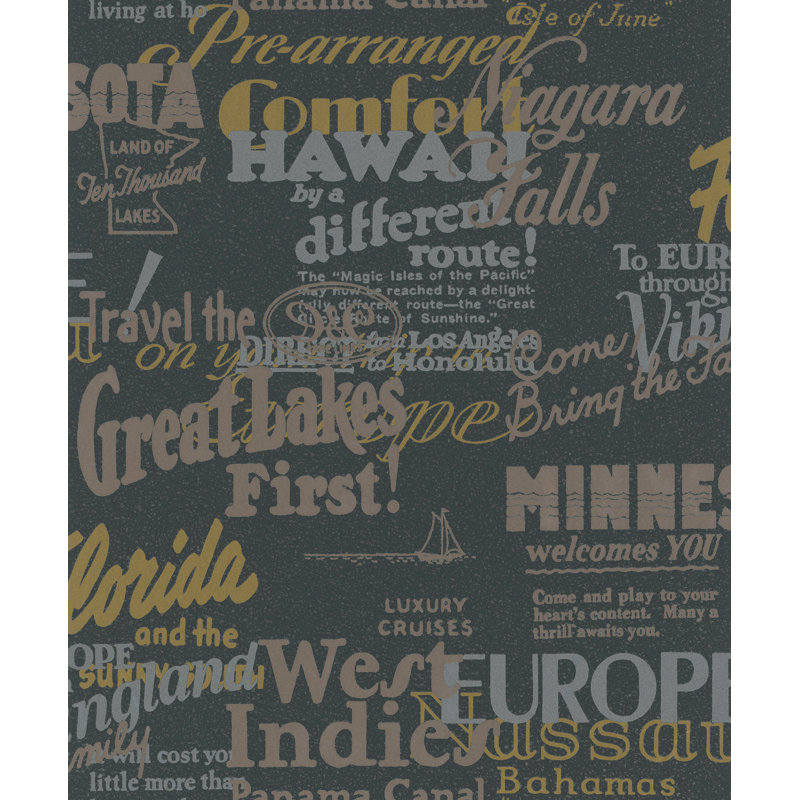 Farid Modern Graphics Design 10m x 53cm Wallpaper Roll, Black