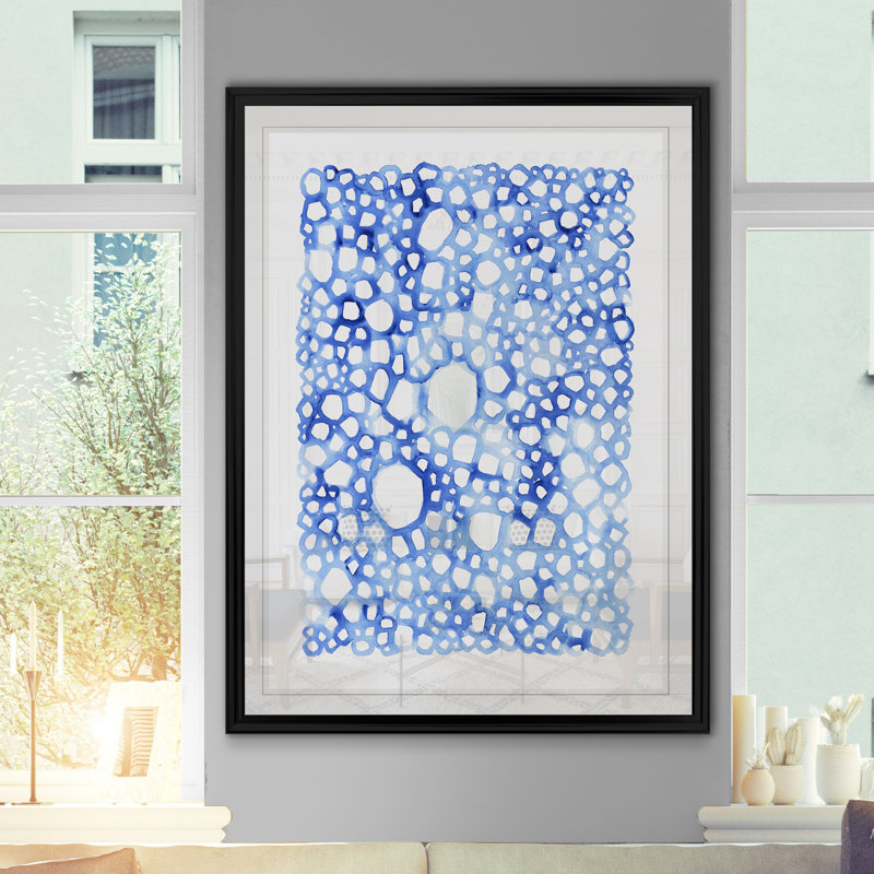 «Indigo Plexus I», reproduction sur toile, H 18,5 po x l 24,5 po x P 1,5 po, Cadre noir