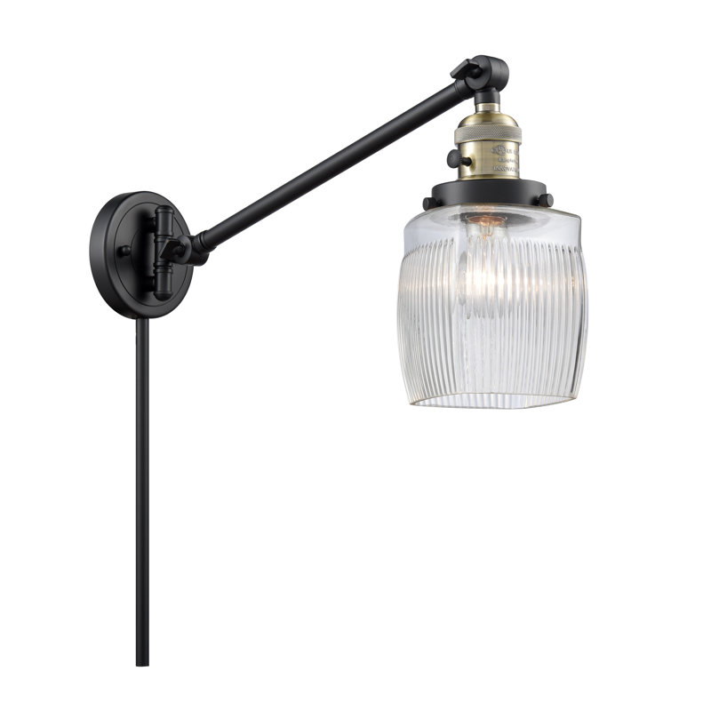 Lampe murale avec bras pivotant 1 lumière Mireya, Ampoule incandescente rétro à intensité réglab