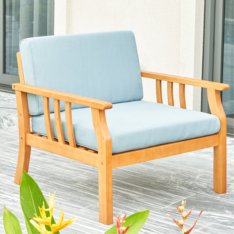 Chaise en bois massif d'eucalyptus Nautical Curve