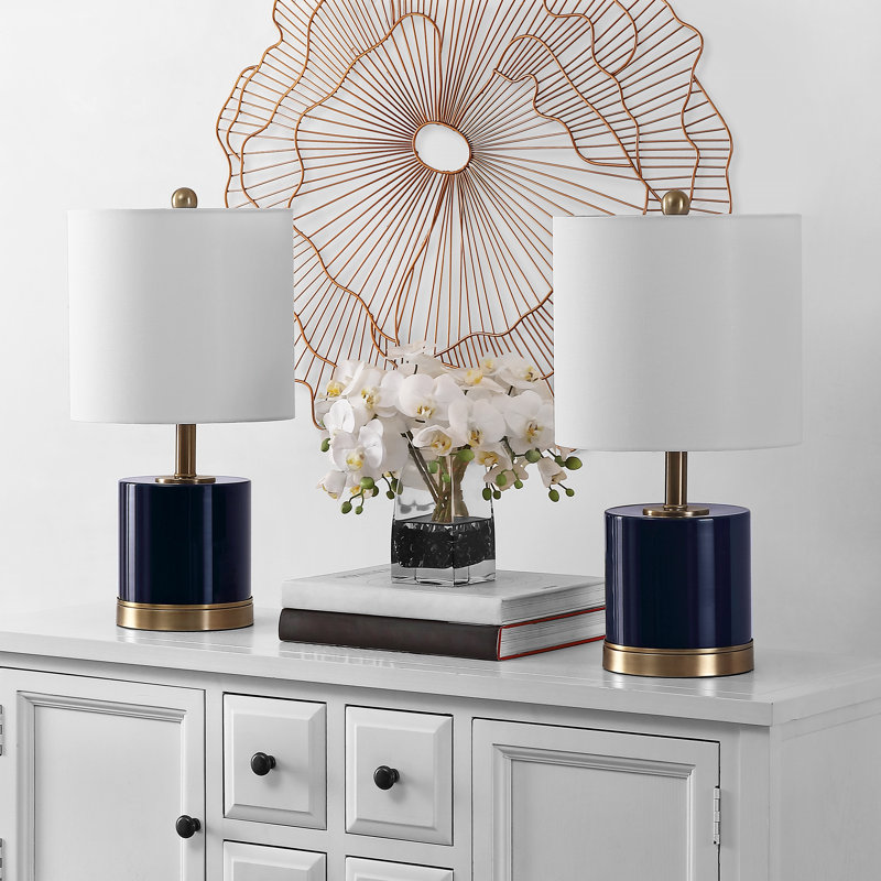 Ensemble de lampes de table bleu marine / or 20,5 "Livsey