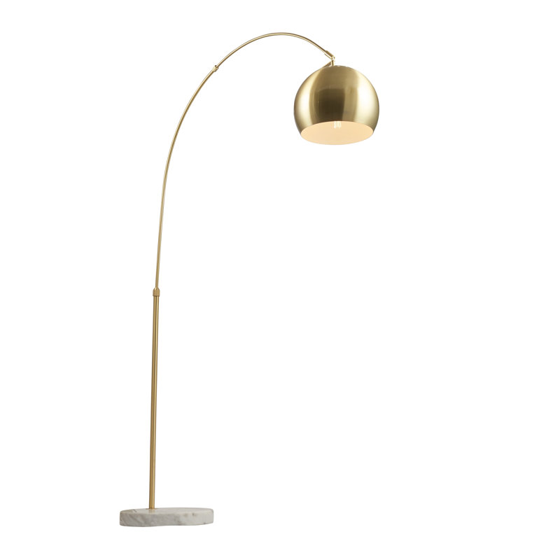 Charlee 175cm Arched Floor Lamp, Brass