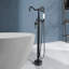 Robinet de baignoire autoportant à poignée simple avec douchette à main Topcraft, noir mat-51724469