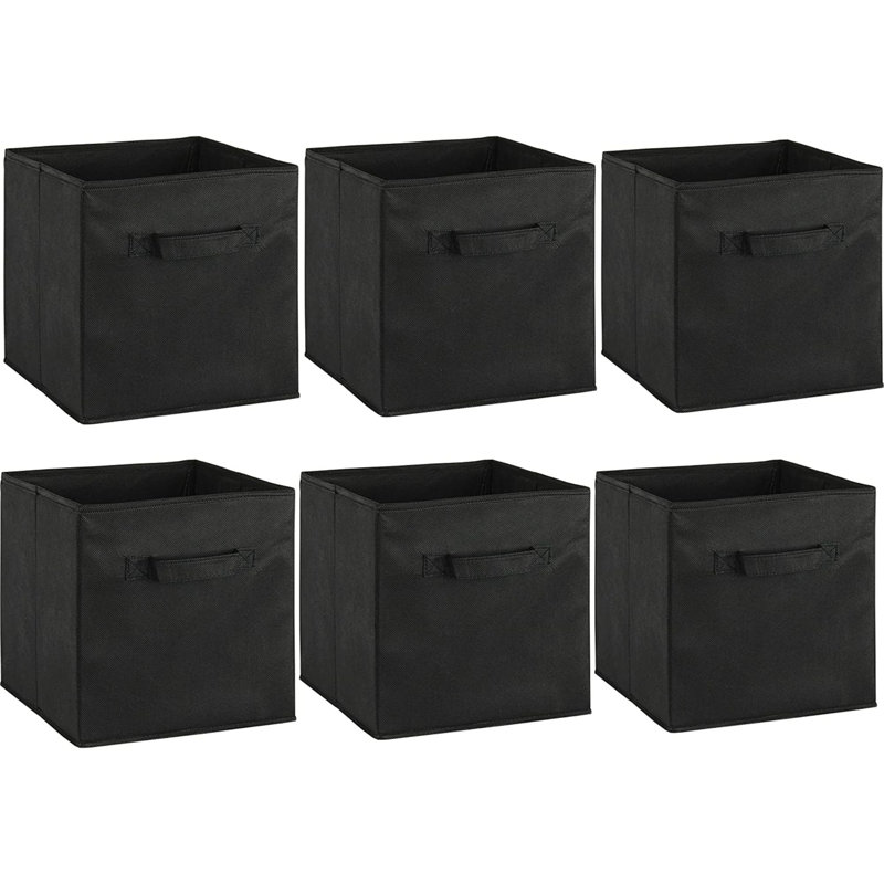Ensemble de bacs de rangement en tissu, Noir