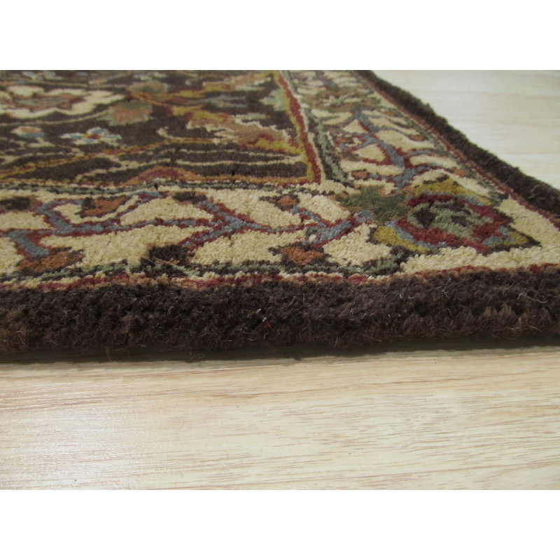 Hand Tufted Wool Floral Area Rug in Brown, 8' x 10'