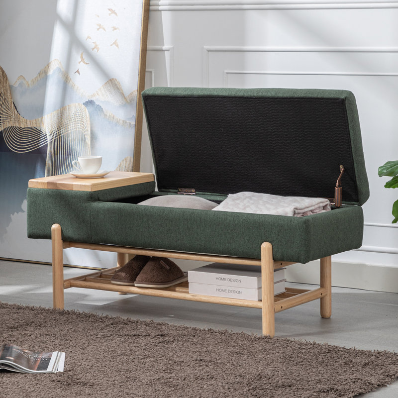 Mehrie Storage Bench, Natural, Green