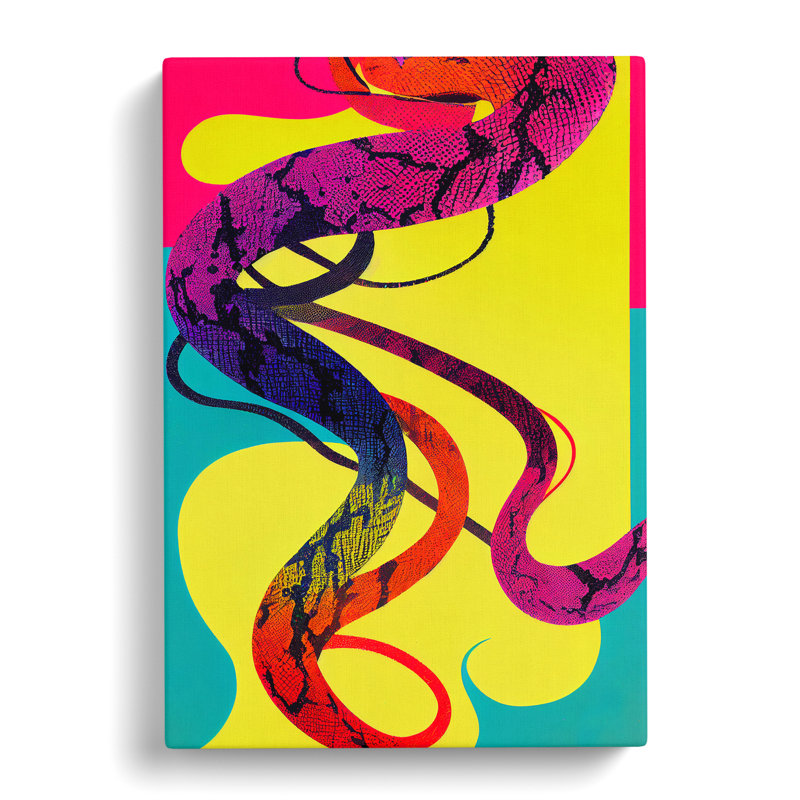 XC1022-1633X Colourful Snake Abstract - Wrapped Canvas Print, 76cm H x 50cm W x 3cm D