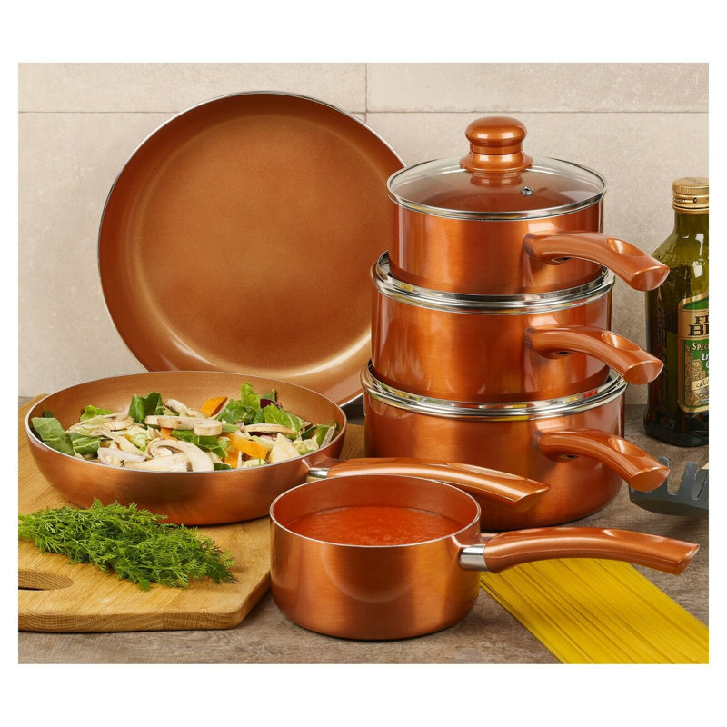 Troy 9 - Piece Non-Stick Aluminum Cookware Set