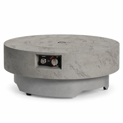 Table de foyer au propane 2 en 1 de 86 cm (34 po) à hauteur réglable, avec plateau texturé ciment de 50 000 BTU et housse de protection contre la pluie.