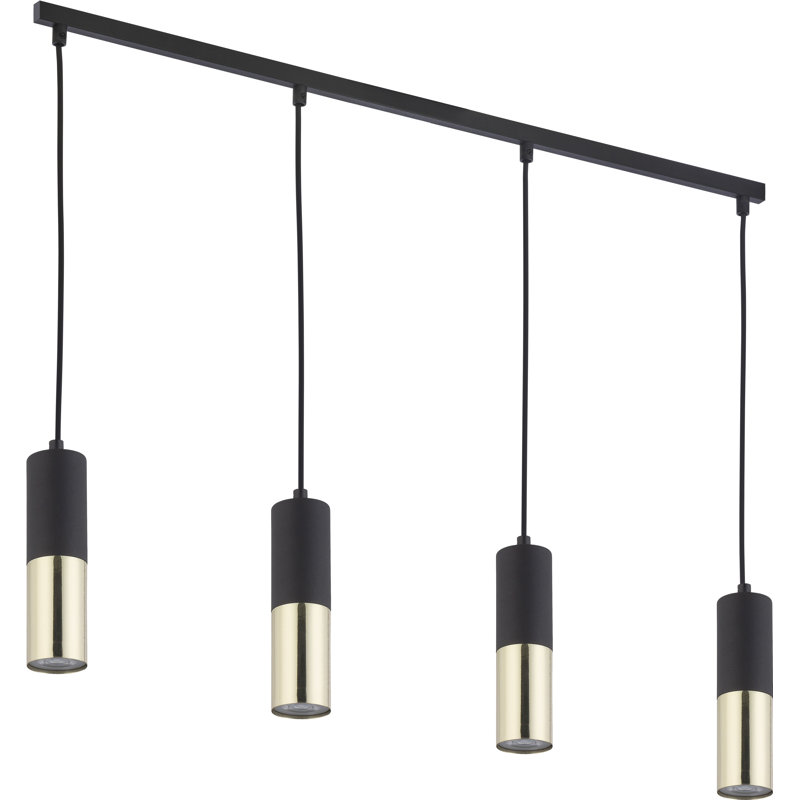 Aveonna 4 - Light Kitchen Island Pendant, Black/Gold, Gold/Black