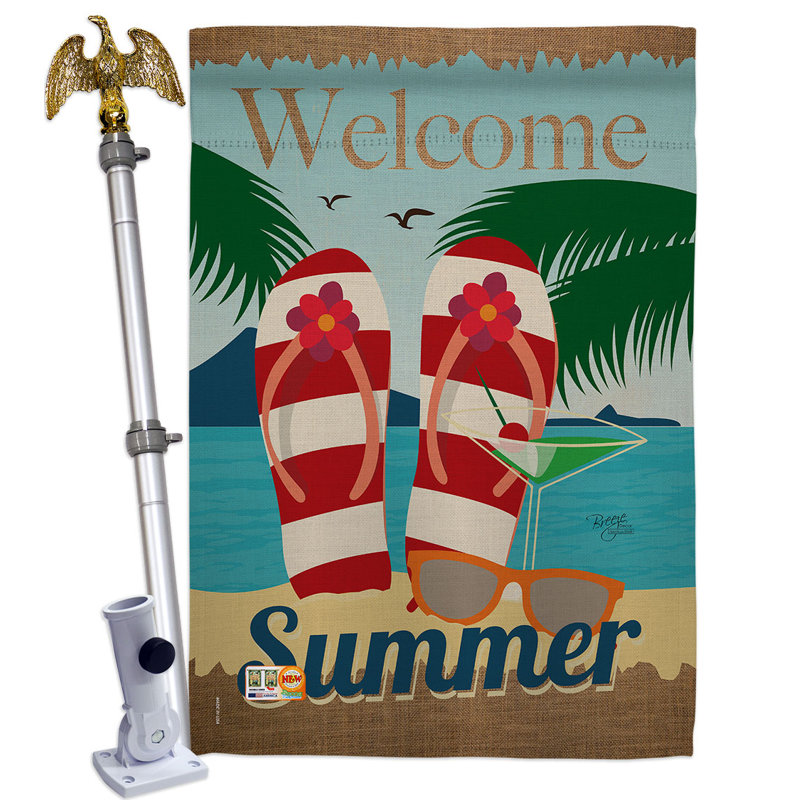 Double Sided 40'' H x 28'' W Polyester Flag Set