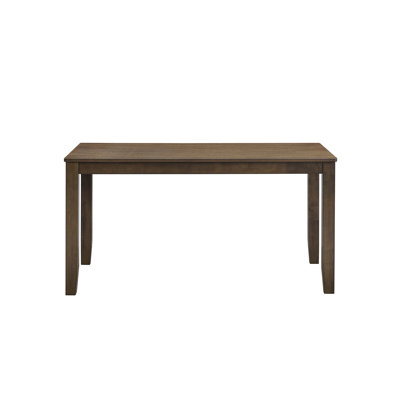 Rectangular, Walnut - Tinted, Contemporary Dining Table, Solid Rubber Wood, , Synthetic Leather, Opposing Shaded Rectangular Style Table Made Of Wood