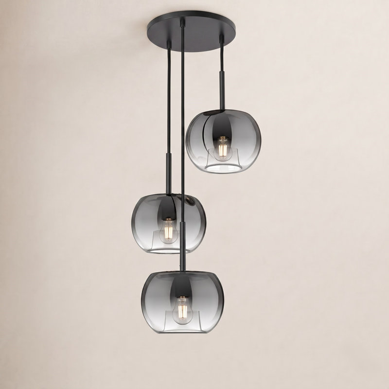 Samar 3 - Light Pendant, Black/Smoked