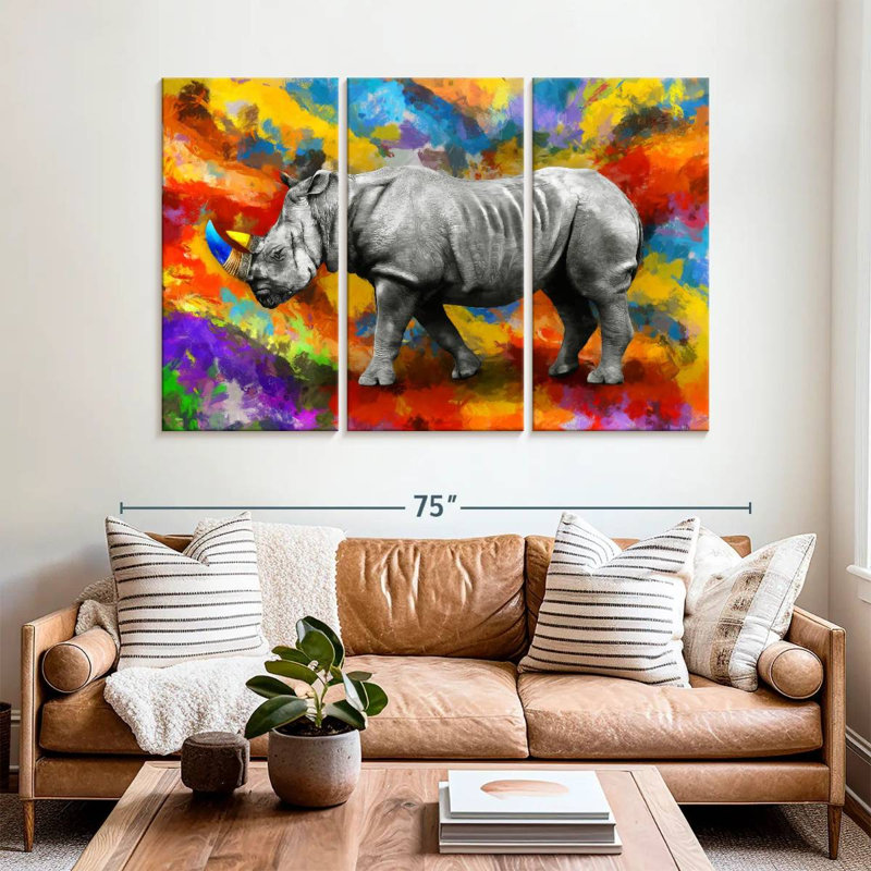 Brampt Rhino On Hues, 42" H x 65" W