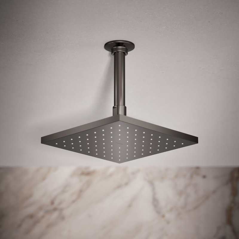 Contemporary Rain Shower Head, Vibrant Titanium, 1.75 GPM, Square