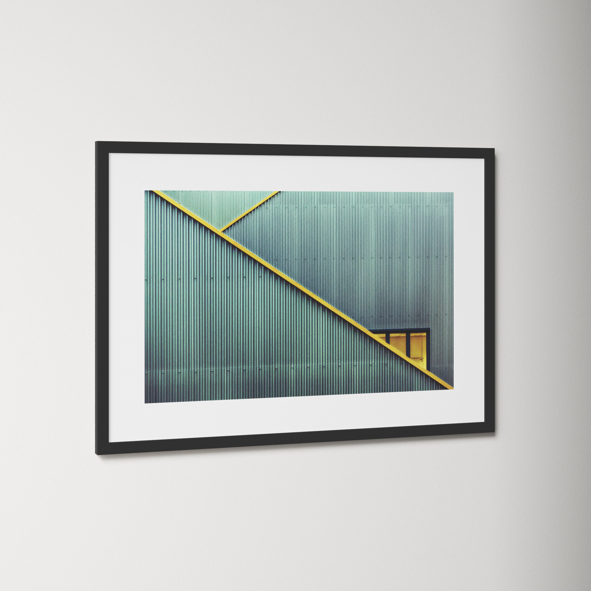 Stairs by Jan Niezen, 24.25" H x 34.38" W x 0.88" D, Black Framed Paper