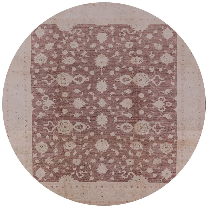 Tapis oriental rouge / gris Nase, Rond 6 pi