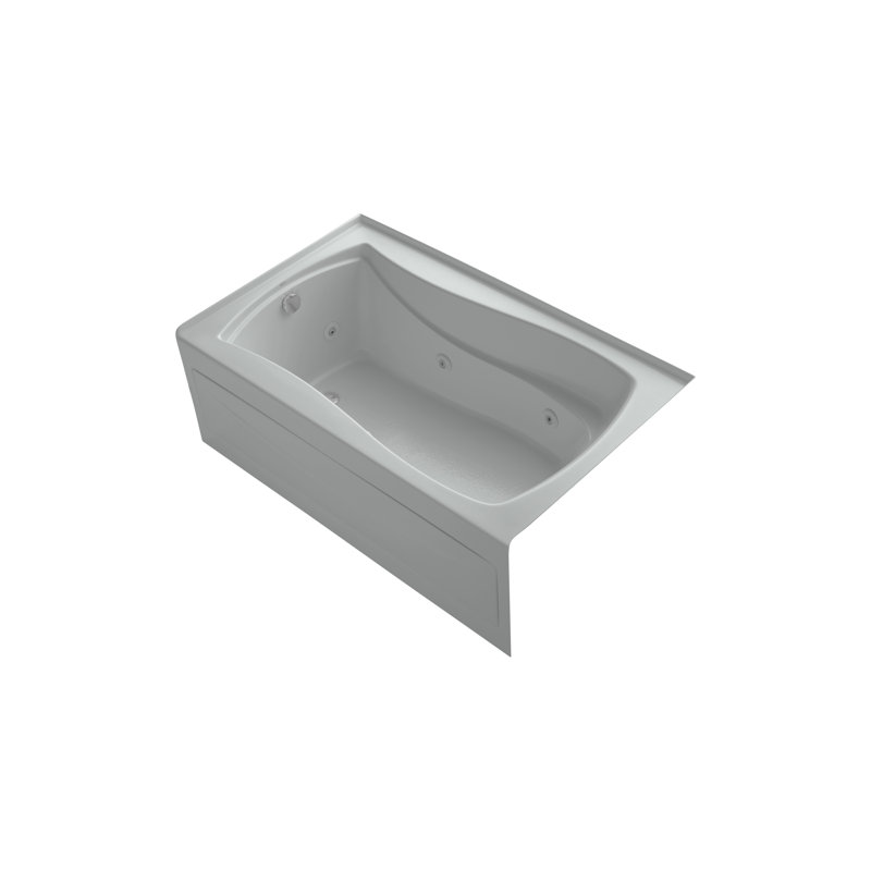 Mariposa 60 in. L Alcove Whirlpool Tub, Ice Gray, Left