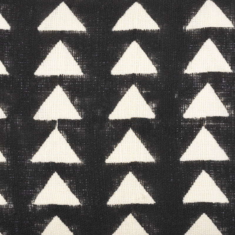 Clarisse Black and Cream Geometric Cotton Throw Pillow 20" x 20"