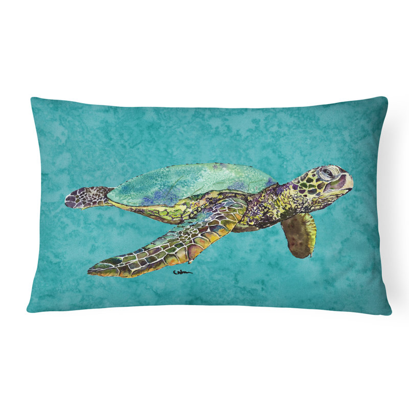 Turtle Outdoor Reversible Throw Pillow