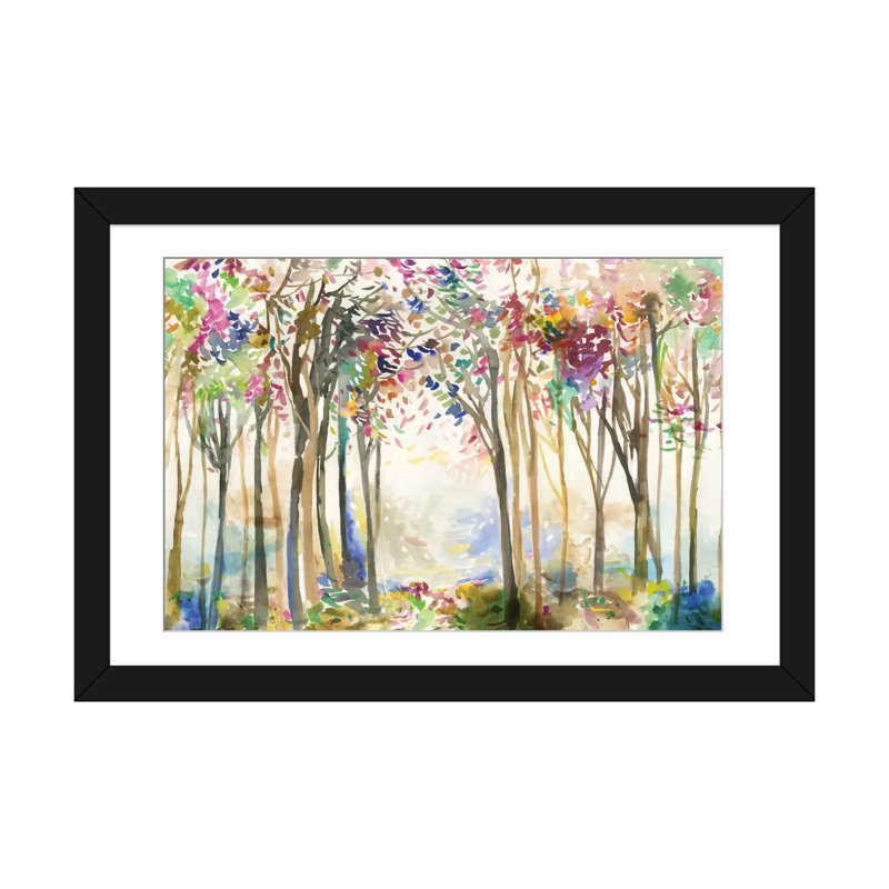 «Sunny Path II», reproduction sur toile, Papier d'art encadré noir, Blanc, H 24 po x l 32 po x P 1 po