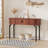 Fluted Console Table With Storage,Wood Sofa Table With Sliding Door-166894105