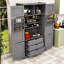 Grand garde-manger autoportant avec rangement de style Shaker, tablettes réglables et 2 prises de courant-1303582684