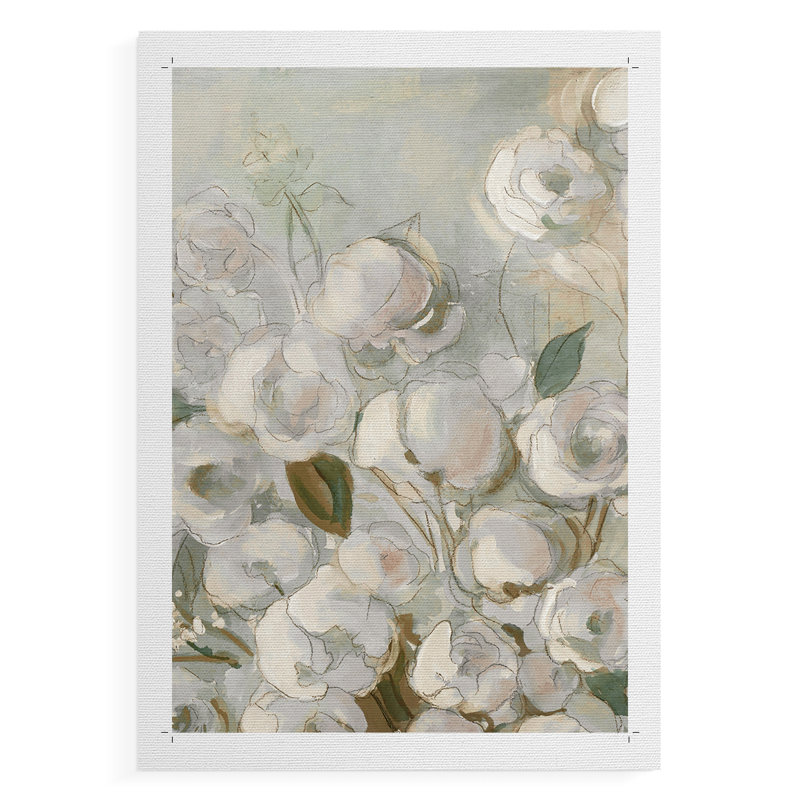 «Moonlit Climbing Roses I», reproduction de toile seulement - non encadrée, H 27 po x l 18 po