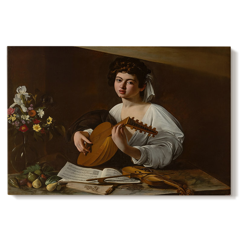 Le joueur de luth (version de l'Ermitage) - Toile tendue Caravaggio-Gallery - c. 1596, 32 x 48
