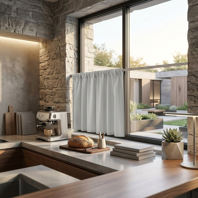 Linen Blend Kitchen Curtain Kitchen Pelmet