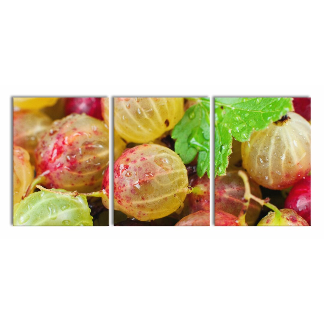 3-tlg. Leinwandbilder-Set Delicious Gooseberries