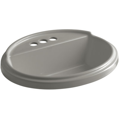 Tresham® Ceramic Oval Drop-In Bathroom Sink with Overflow