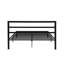 Base de lit noire en métal avec tête de lit. Pièce moderne de chambre à coucher essentielle. L'acier est conçu pour durer. Performance silencieuse et stable. Instructions d'assemblage faciles. Sous l'option de rangement. Pas de sommier tapissier
