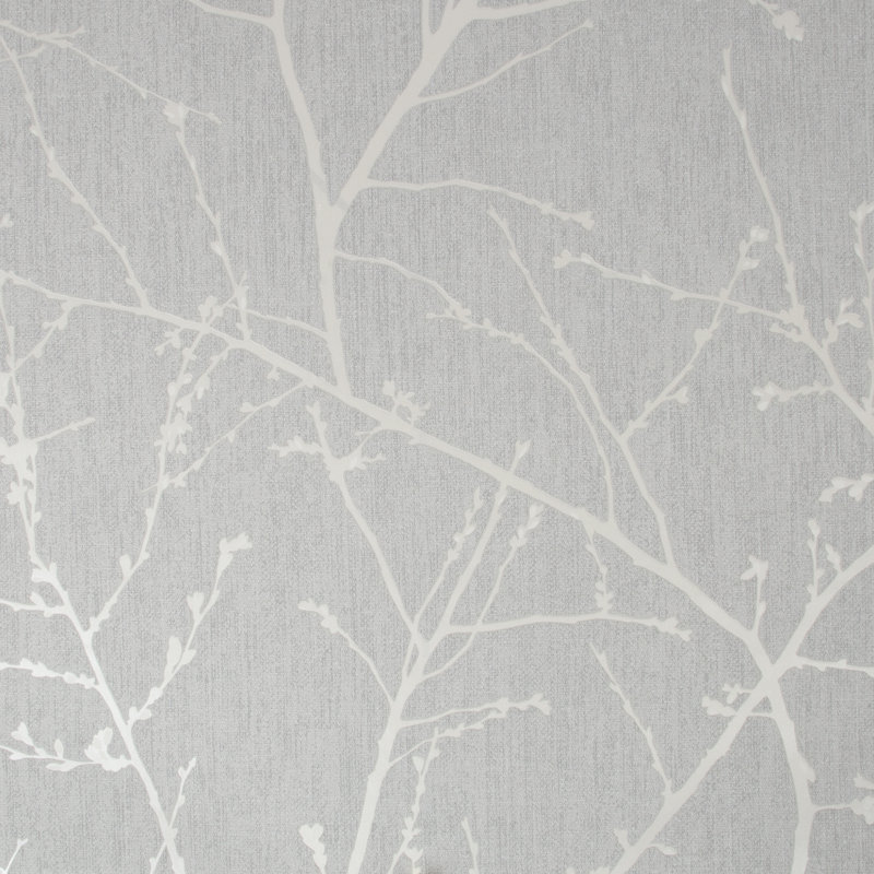 Innocence Floral Wallpaper Roll, Gray