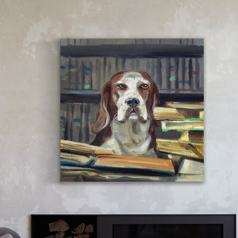 The Librarian by Eyre Tarney - Wrapped Canvas Painting, 46 cm H x 46 cm W x 4 cm D