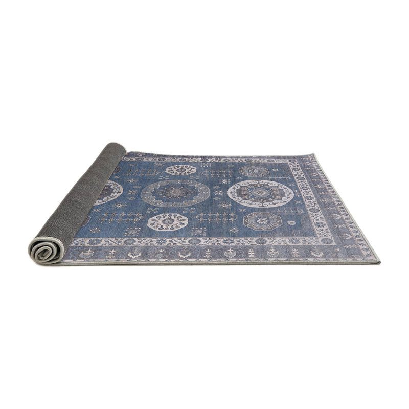 Tapis oriental bleu, Rond 3 pi