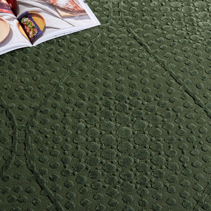 Revive 108 Area Rug In Green, Rectangle 6'7" x 9'