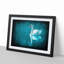 White Swan on a Blue Lake in Abstract - Picture Frame Painting Print on MDF-55612820-55612815